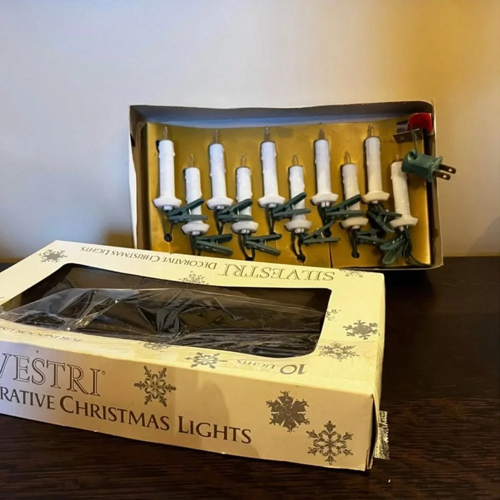 Vintage NOB Christmas Candle Lights Clip On Victorian Silvestri